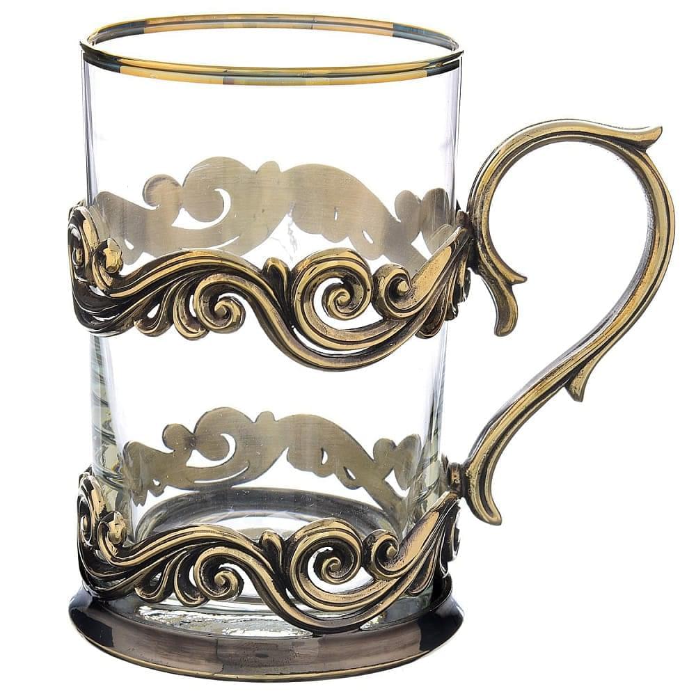 Подстаканник латунный «Волна» - интернет магазин Русь Велика я фото 1