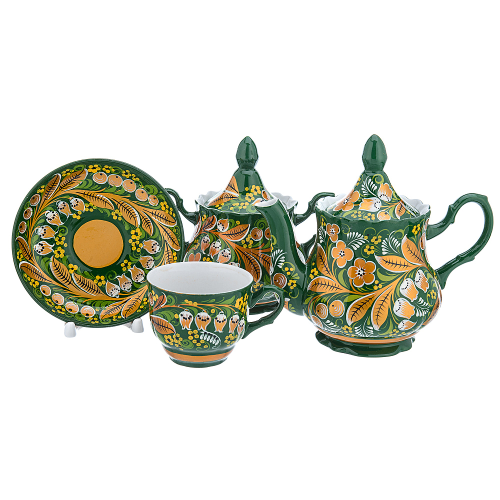 Самовар электрический 3л с сервизом «Ландыш». Хохлома - интернет магазин Русь Велика я фото 8