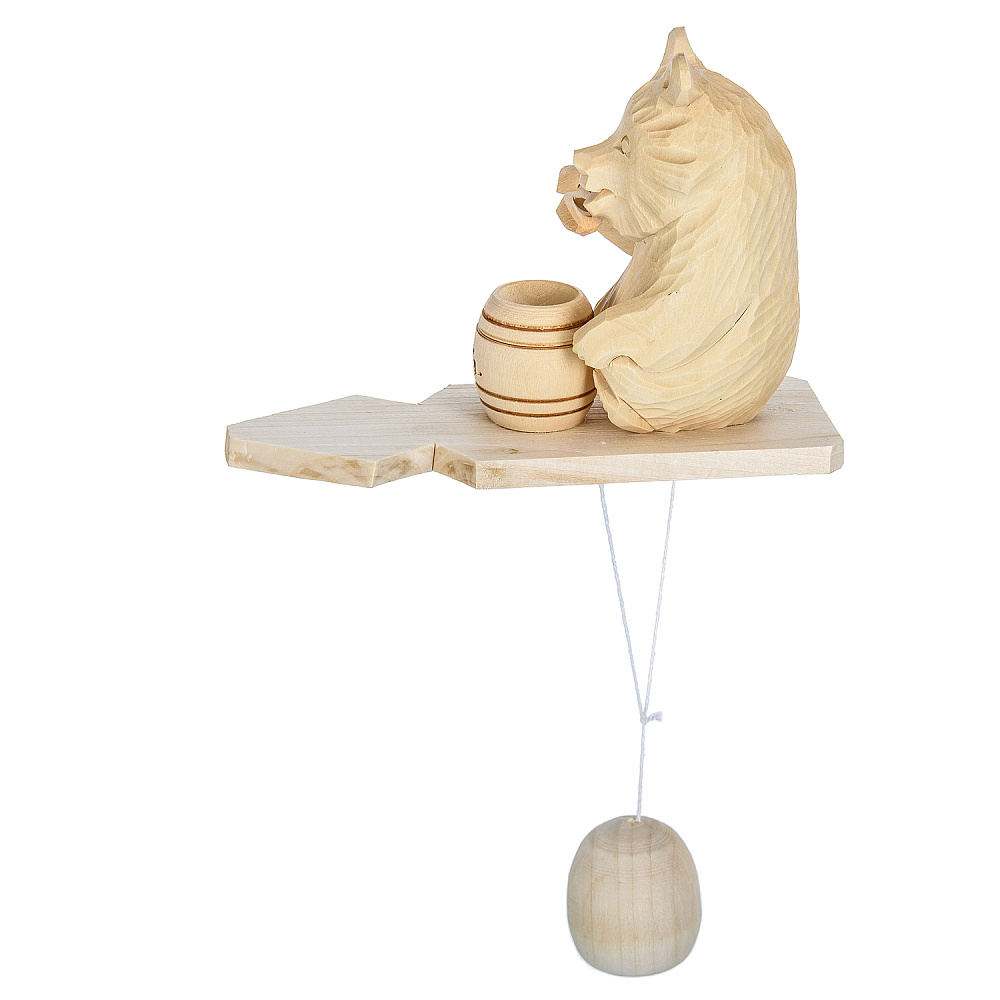 Богородская деревянная игрушка «Медведь с медом» - интернет магазин Русь Велика я 