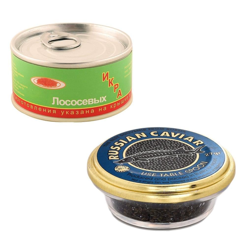 0029420-черная Сувенир МАГНИТ «ИКРА ЧЕРНАЯ В БАНОЧКЕ» ок. 5,5см - интернет магазин Русь Велика я 