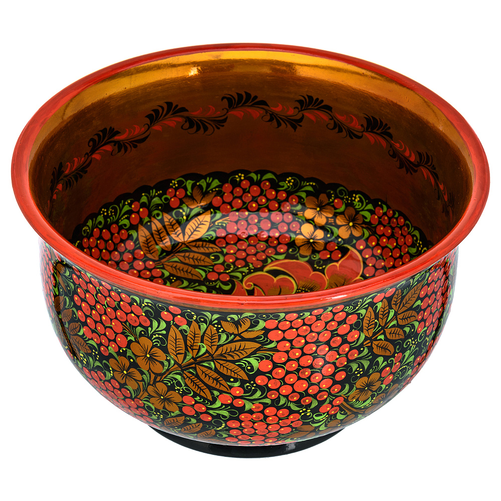 Фруктовница с росписью. Хохлома - интернет магазин Русь Велика я фото 1