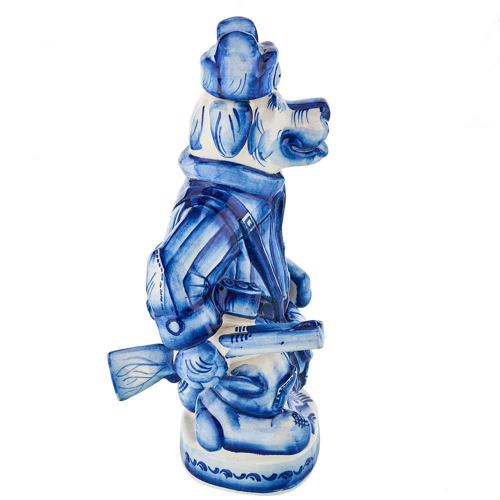 Штоф «Пес-охотник». Гжель - интернет магазин Русь Велика я фото 3