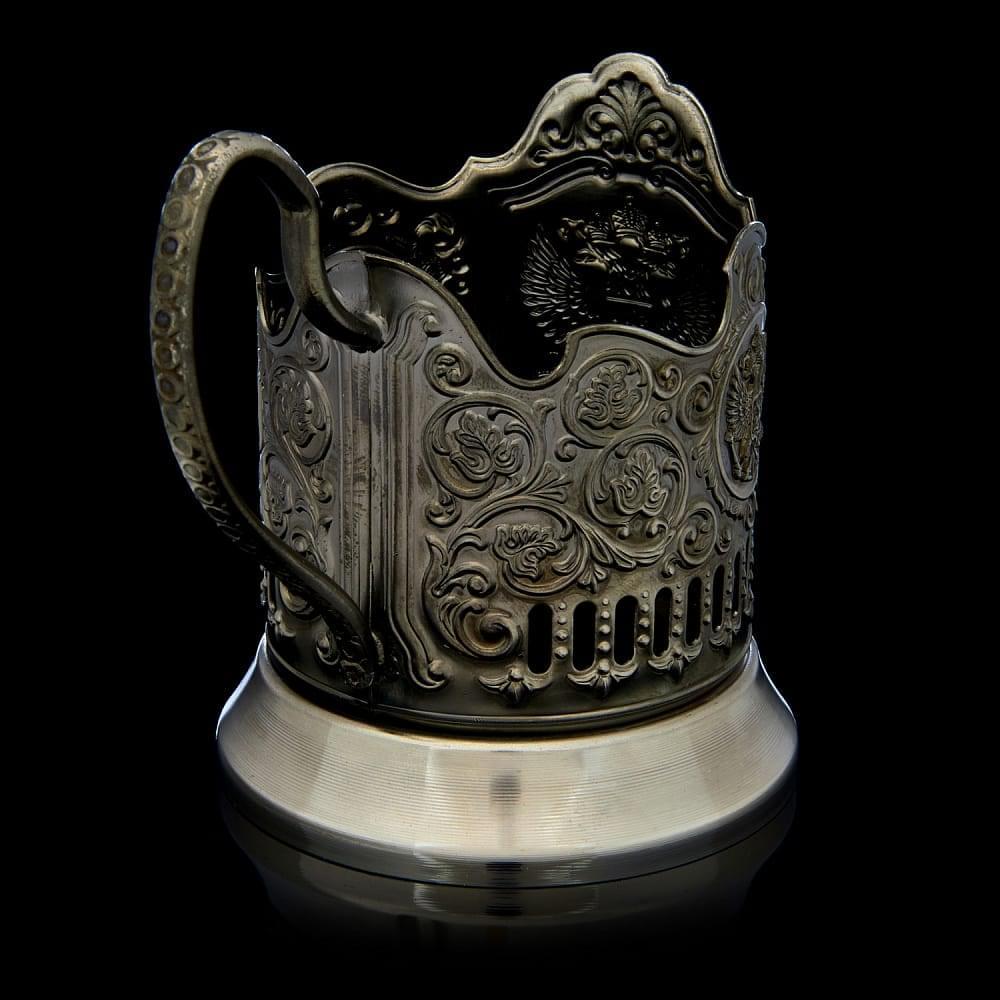 Подстаканник никелированный «Герб РФ» - интернет магазин Русь Велика я фото 3