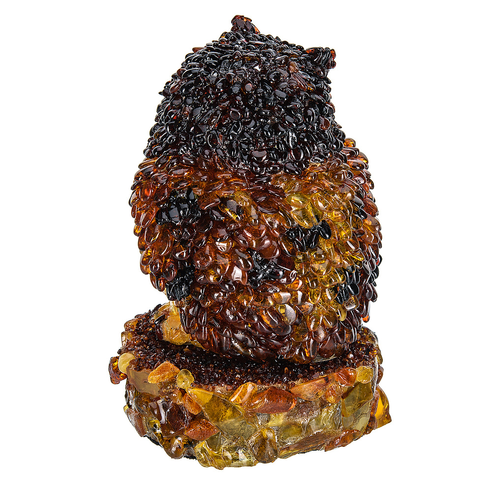 Скульптура из янтаря «Сова на пеньке» - интернет магазин Русь Велика я фото 3