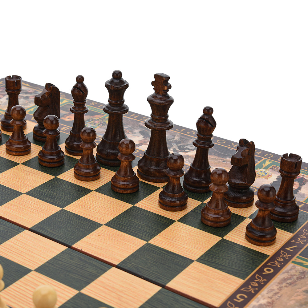 Шахматы-нарды-шашки деревянные «Бородино» 50х25 см - интернет магазин Русь Велика я фото 3