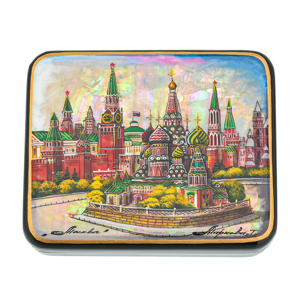 Шкатулка с художественной росписью «Москва. Лето» - интернет магазин Русь Велика я 