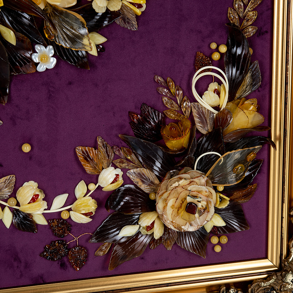 Картина янтарная «Цветочный флер» 57х70 см - интернет магазин Русь Велика я фото 3