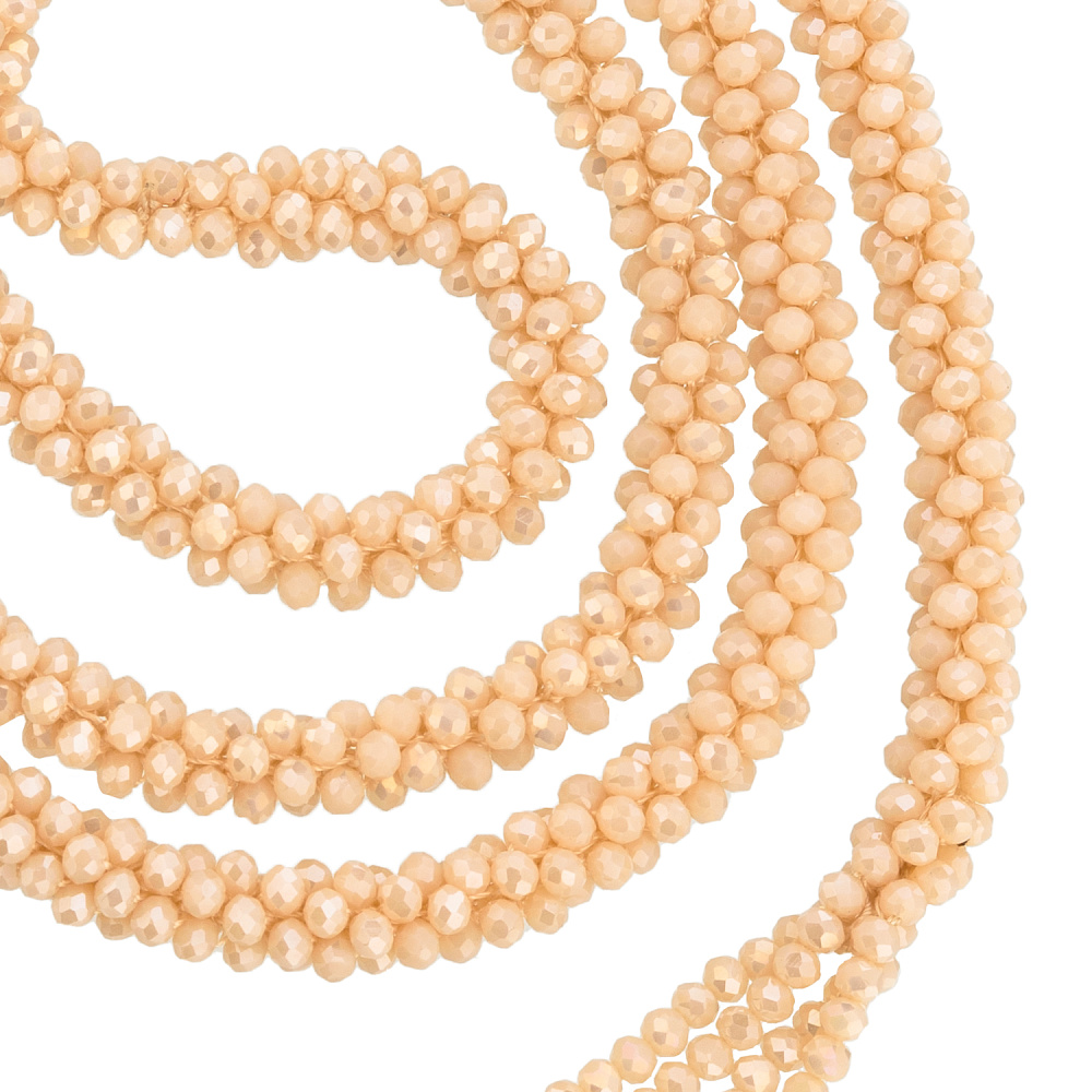 Шейное украшение из горного хрусталя «Жгут». Бежевый - интернет магазин Русь Велика я фото 2