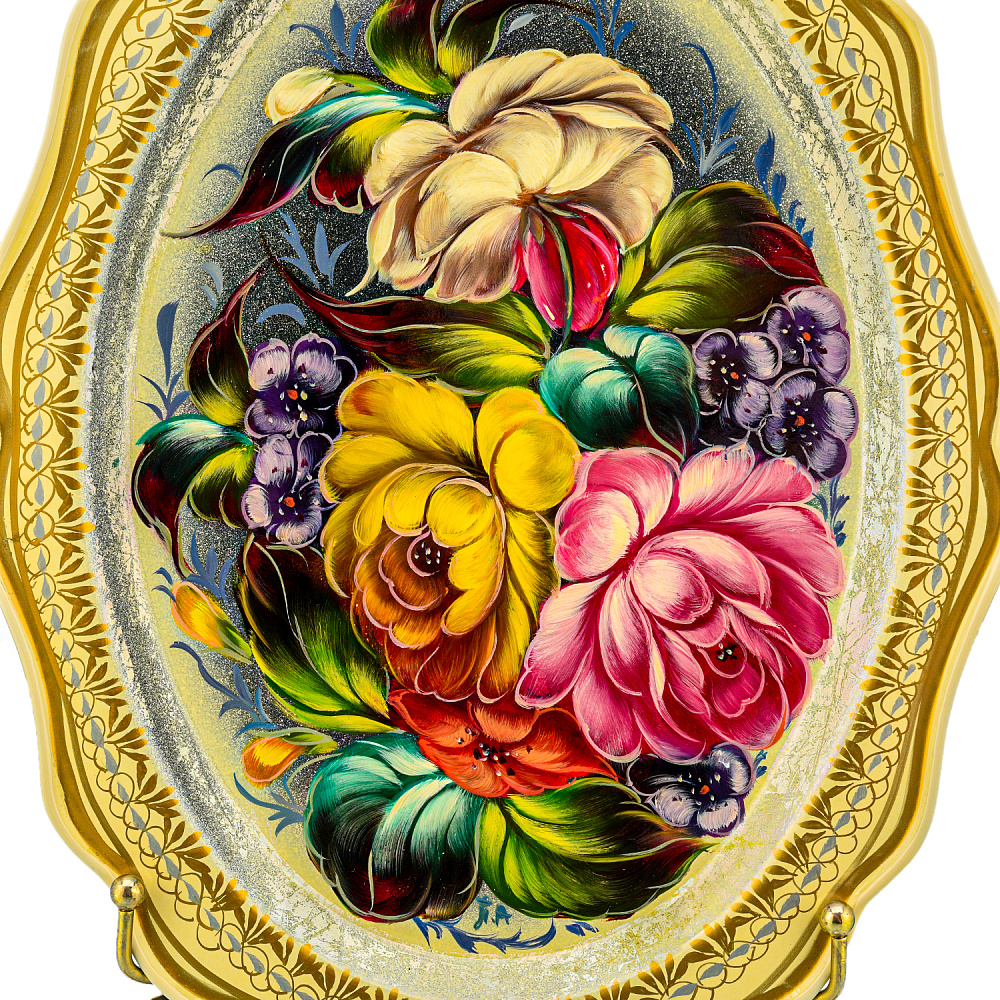 Поднос с авторской росписью 30х23 см - интернет магазин Русь Велика я фото 1