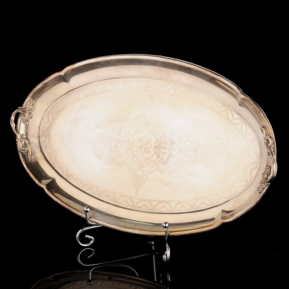 Поднос из серебра 925* 23,5 х 13,5 см - интернет магазин Русь Велика я фото 1