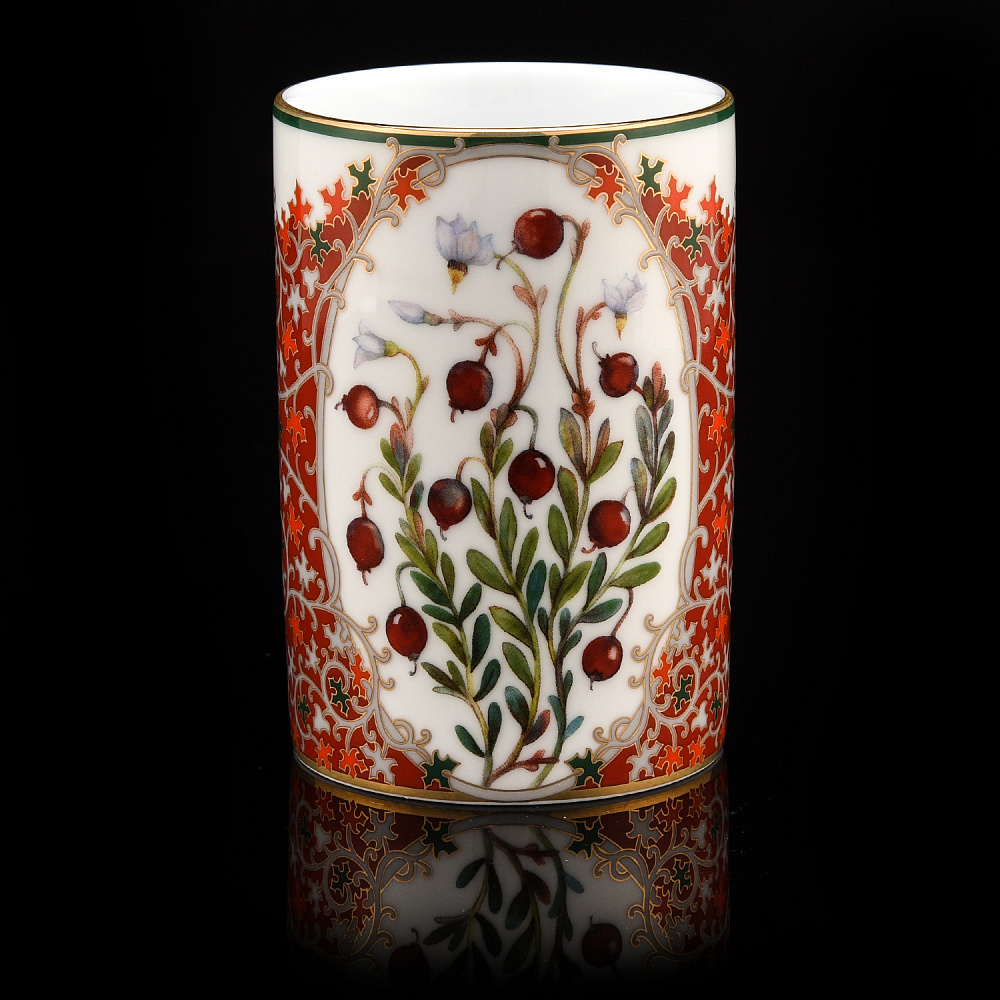 Чайный бокал 400 мл «Клюква заповедная». Форма Соло. ИФЗ - интернет магазин Русь Велика я 