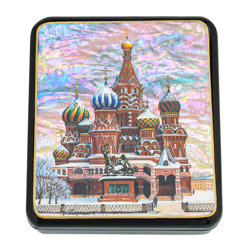 Шкатулка с художественной росписью «Москва. Зима» - интернет магазин Русь Велика я 