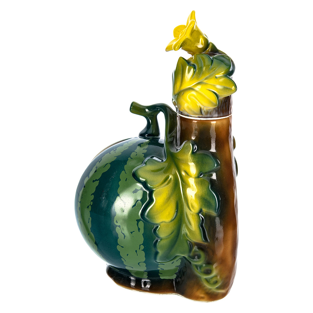 Штоф фарфоровый 500 мл «Арбуз». Гжель в цвете - интернет магазин Русь Велика я фото 1