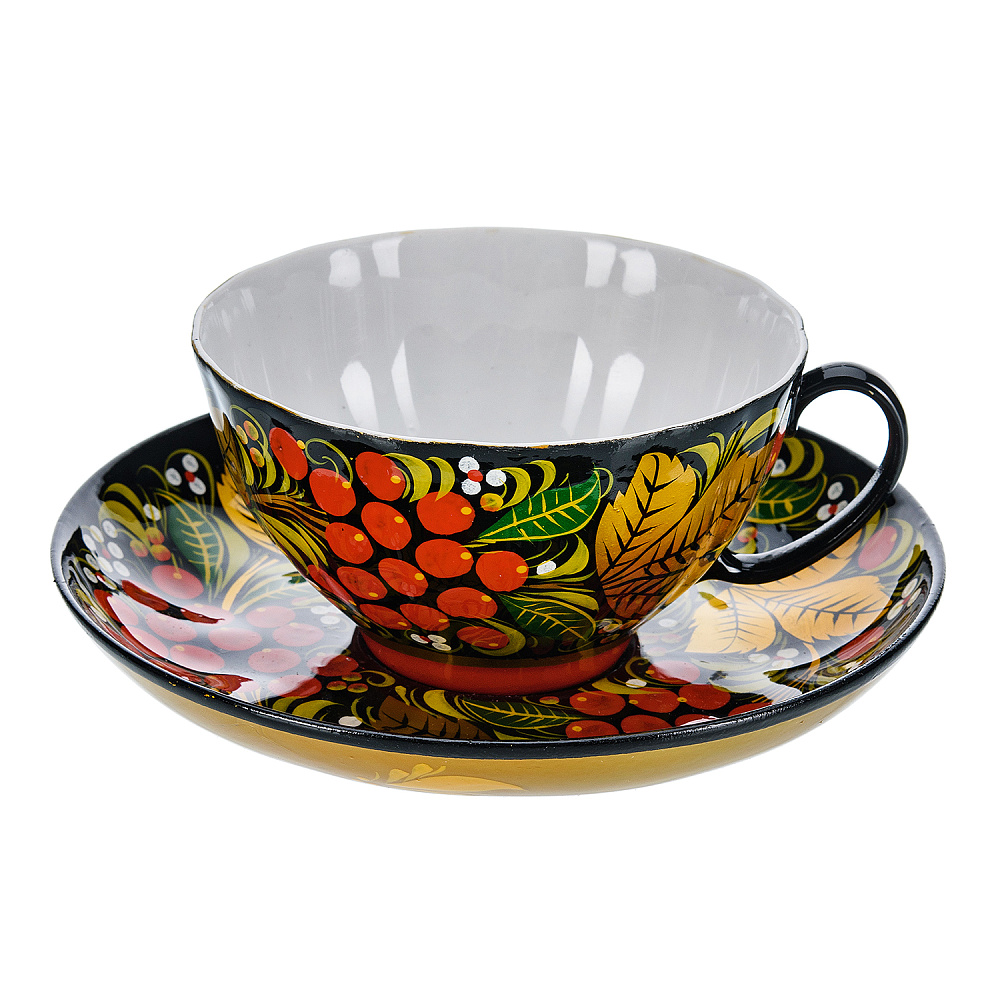 Чайный сервиз на 6 персон «Рябинка». Хохлома - интернет магазин Русь Велика я фото 4