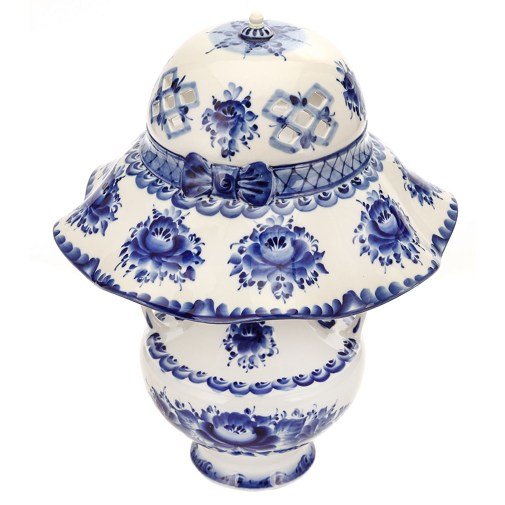 Лампа настольная «Кокетка». Гжель - интернет магазин Русь Велика я фото 1