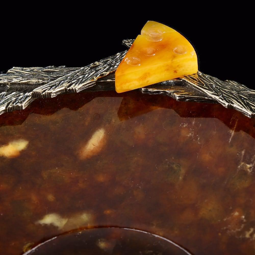 Блюдо для сыра из янтаря. Ювелирная бронза - интернет магазин Русь Велика я фото 1