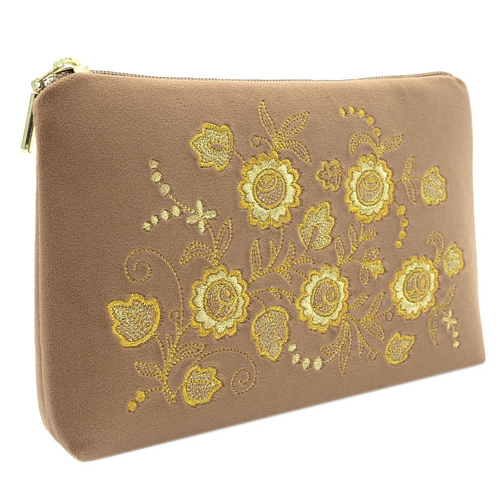 Косметичка «Весеннее настроение». Бежевая с вышивкой - интернет магазин Русь Велика я 
