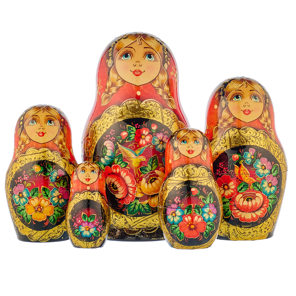 Матрешка «Райский сад» 5 мест - интернет магазин Русь Велика я 