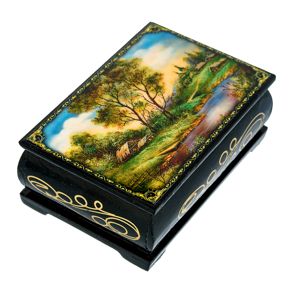 Шкатулка из папье-маше «Летний пейзаж» - интернет магазин Русь Велика я фото 1