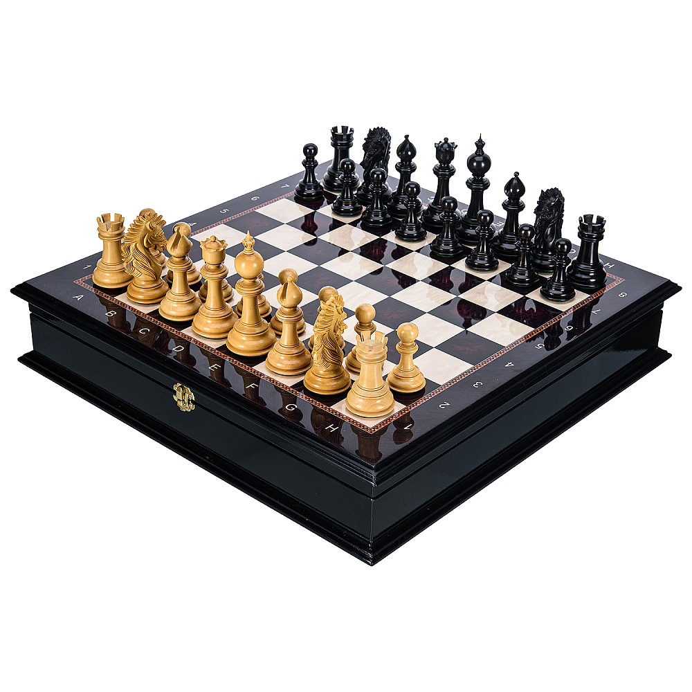 Шахматы коллекционные ручной работы «Камелот» 48х48 см - интернет магазин Русь Велика я 