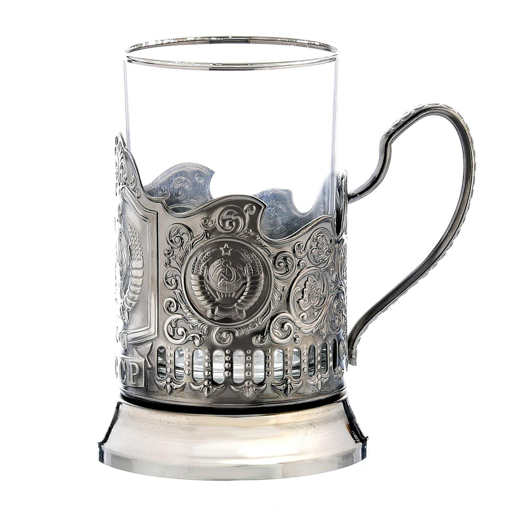 Подстаканник никелированный «Герб СССР» - интернет магазин Русь Велика я фото 1