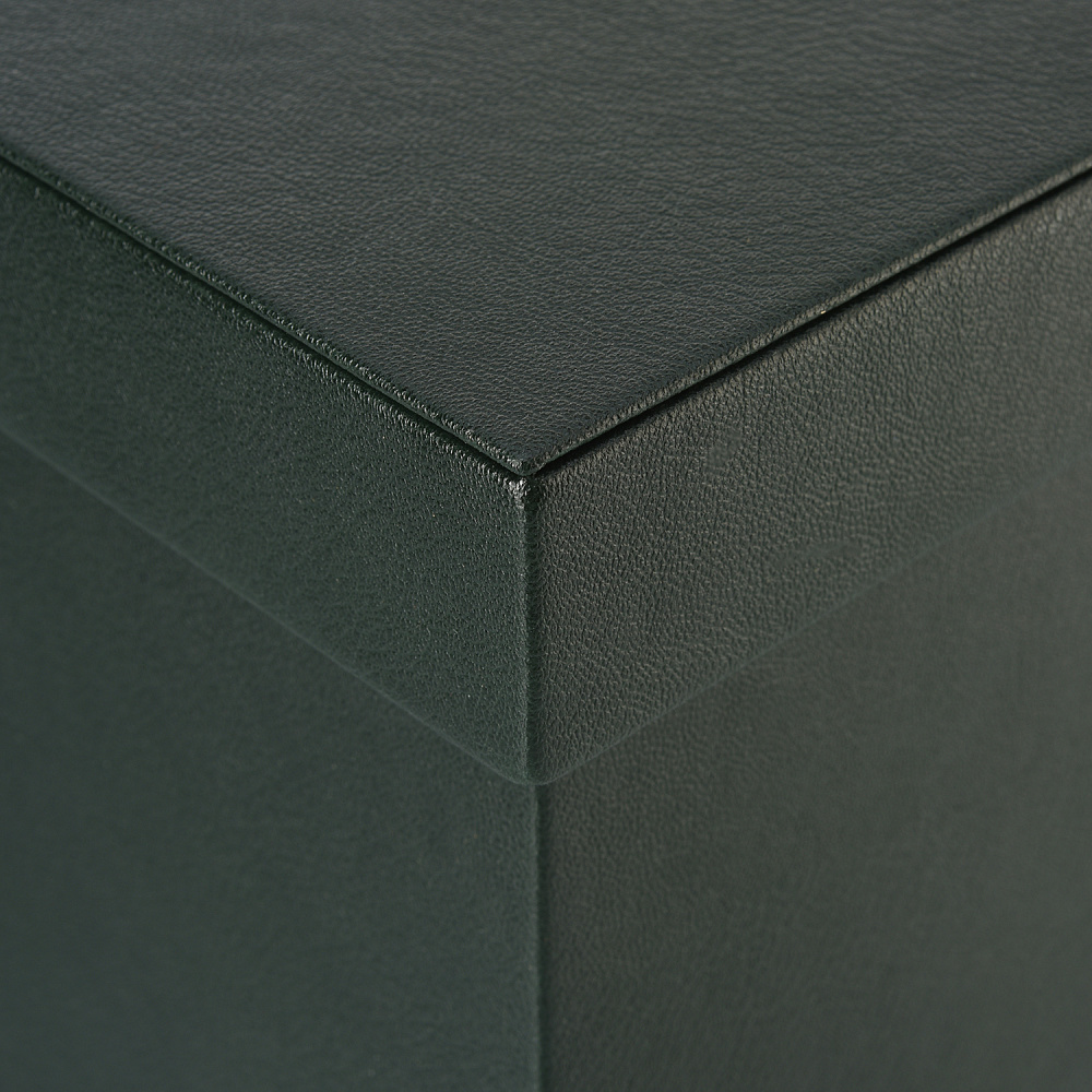 Подарочная упаковка из экокожи темно-зеленая 16х16х16 см - интернет магазин Русь Велика я фото 2