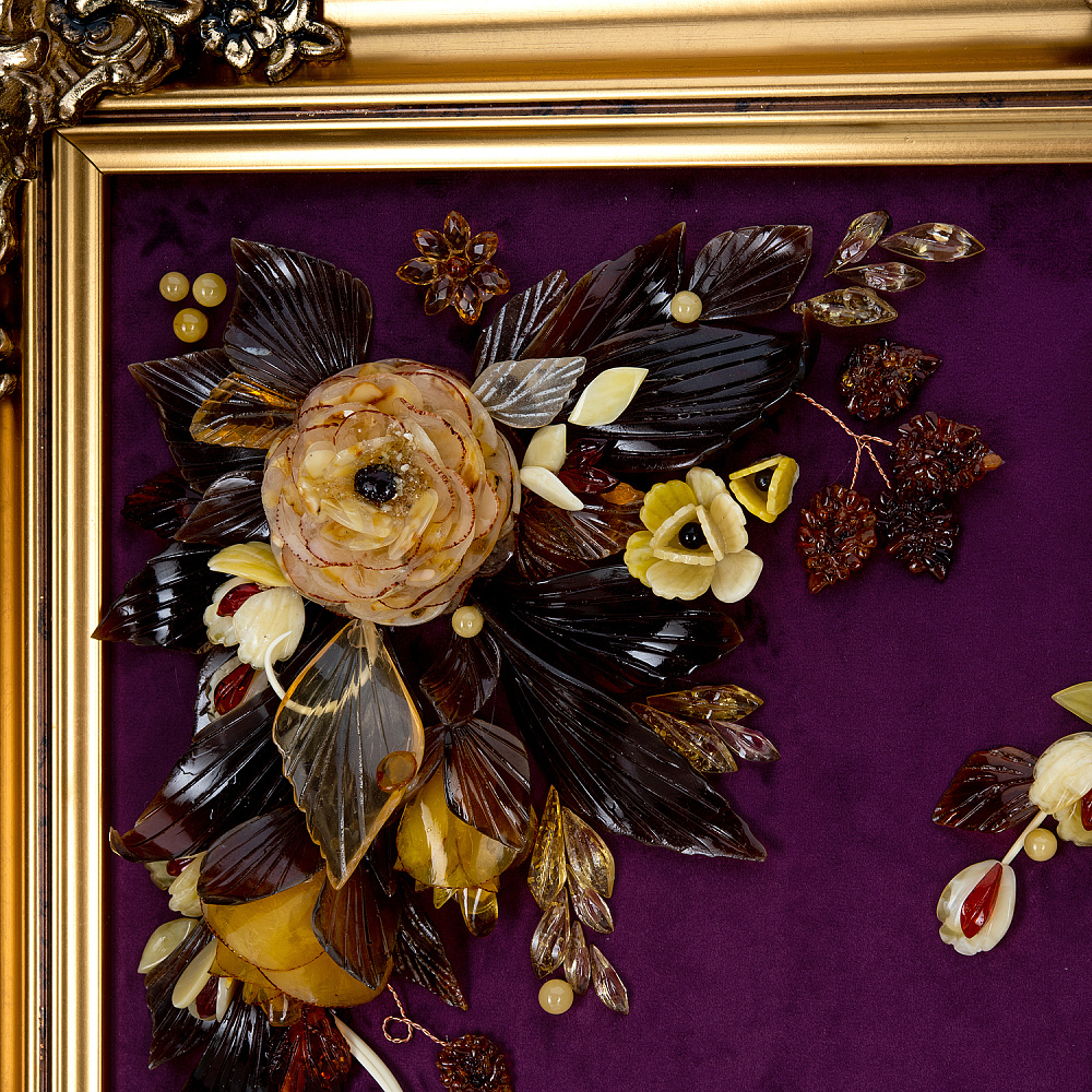 Картина янтарная «Цветочный флер» 57х70 см - интернет магазин Русь Велика я фото 2