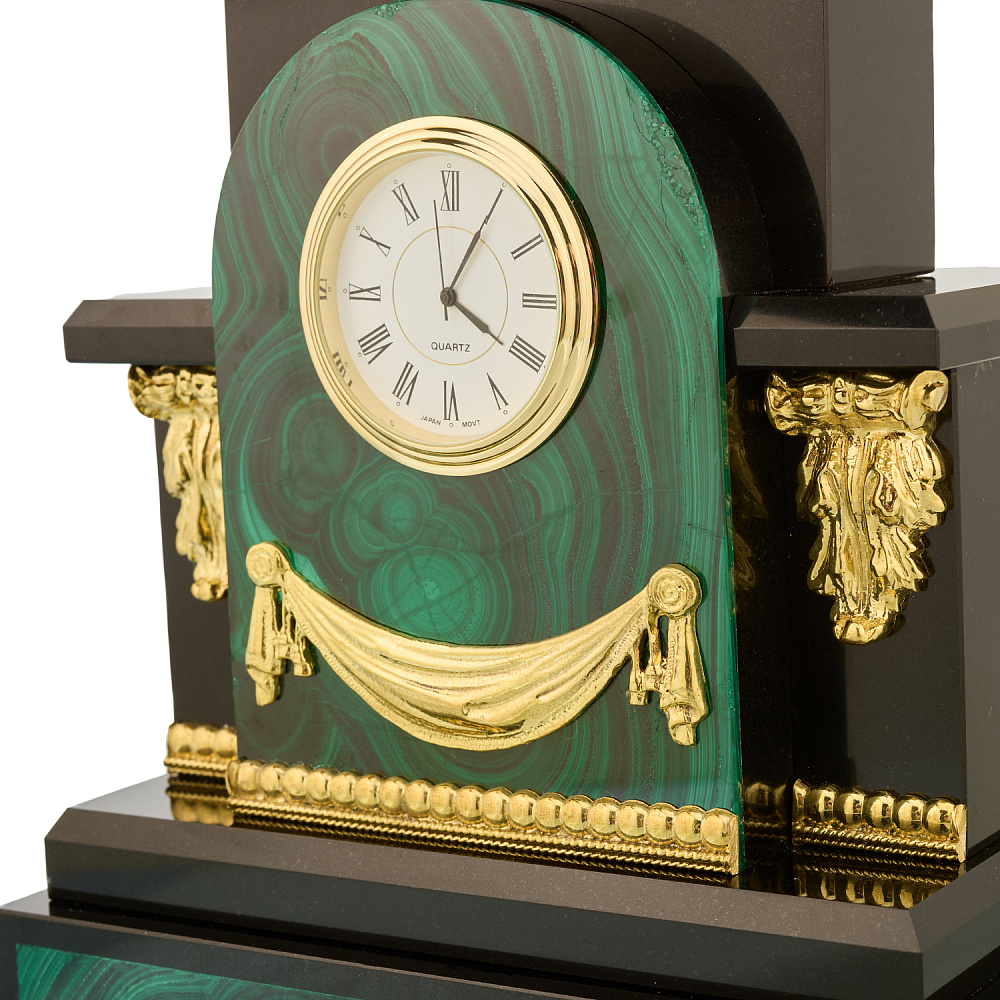 Лошадь Символ 2026 года. Часы настольные из малахита «Конь». Златоуст - интернет магазин Русь Велика я фото 3