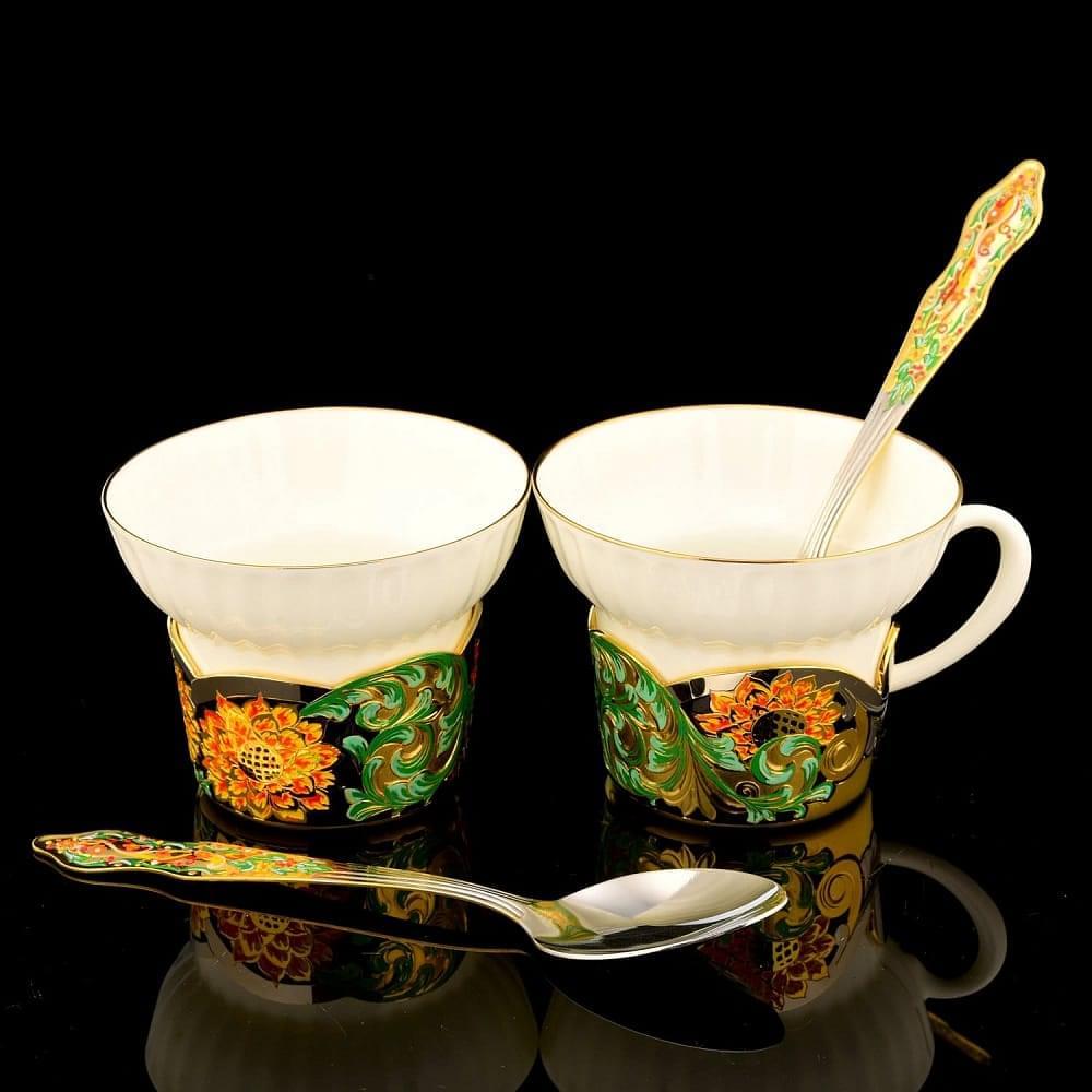 Чайный сервиз с самоваром «Кольчуга» 5л. Златоуст - интернет магазин Русь Велика я фото 1