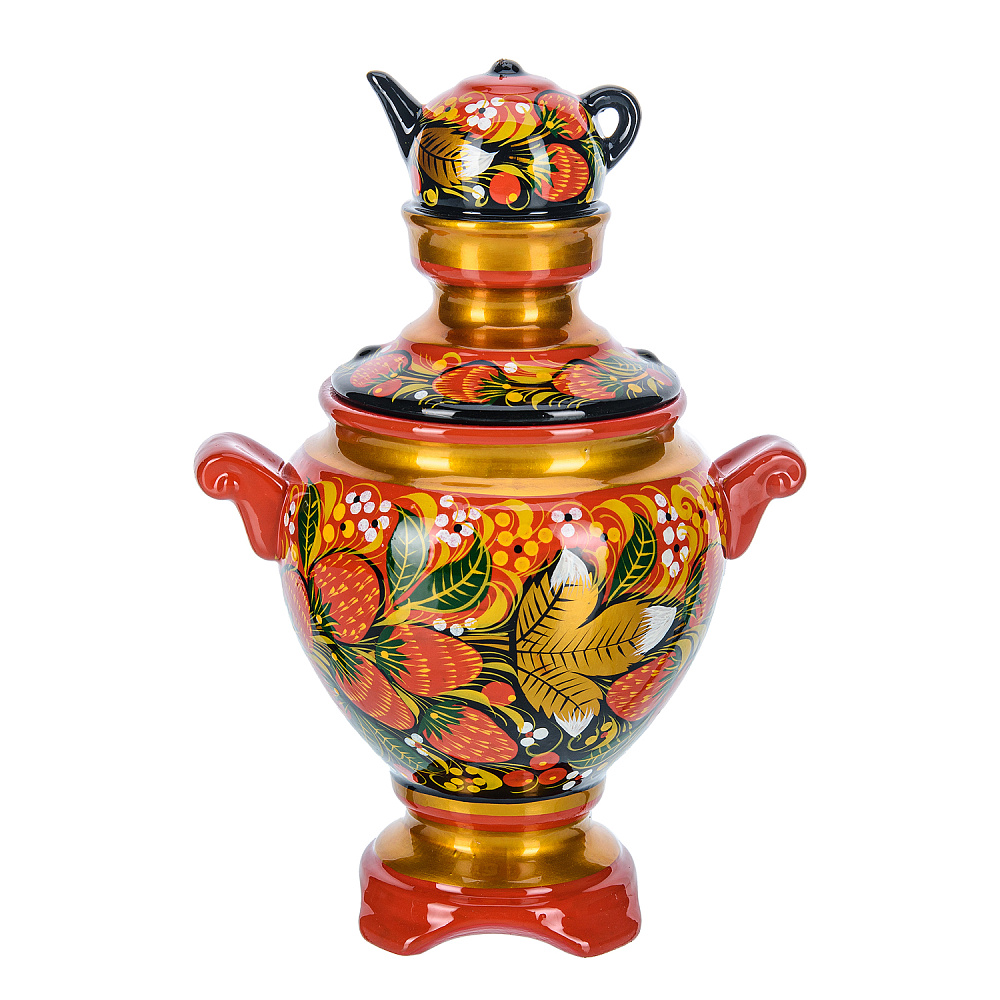 Сувенирный самовар-шкатулка «Ягоды». Хохлома - интернет магазин Русь Велика я фото 2