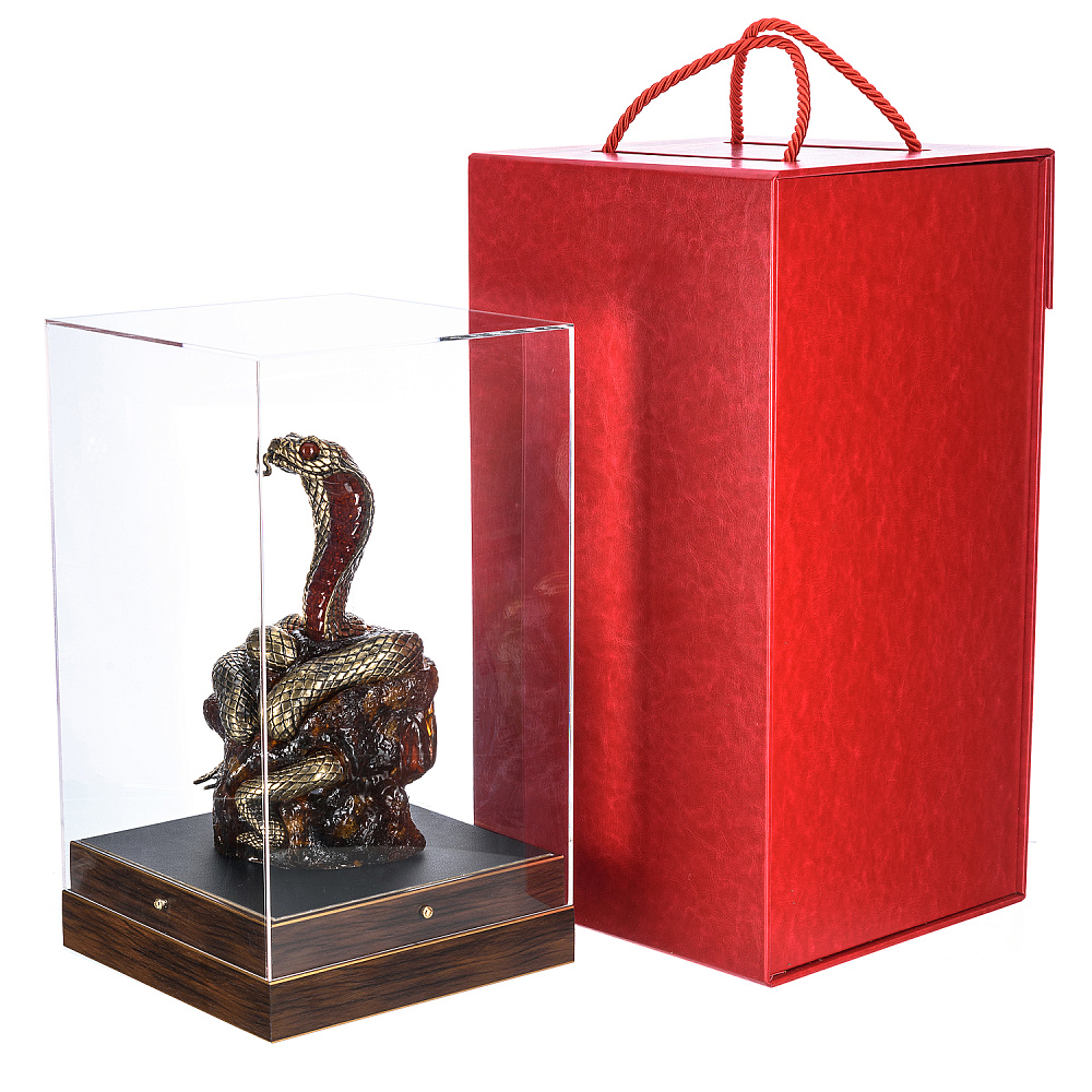 Змея Символ 2025 года. Сувенир из бронзы и янтаря «Королевская кобра» - интернет магазин Русь Велика я фото 27