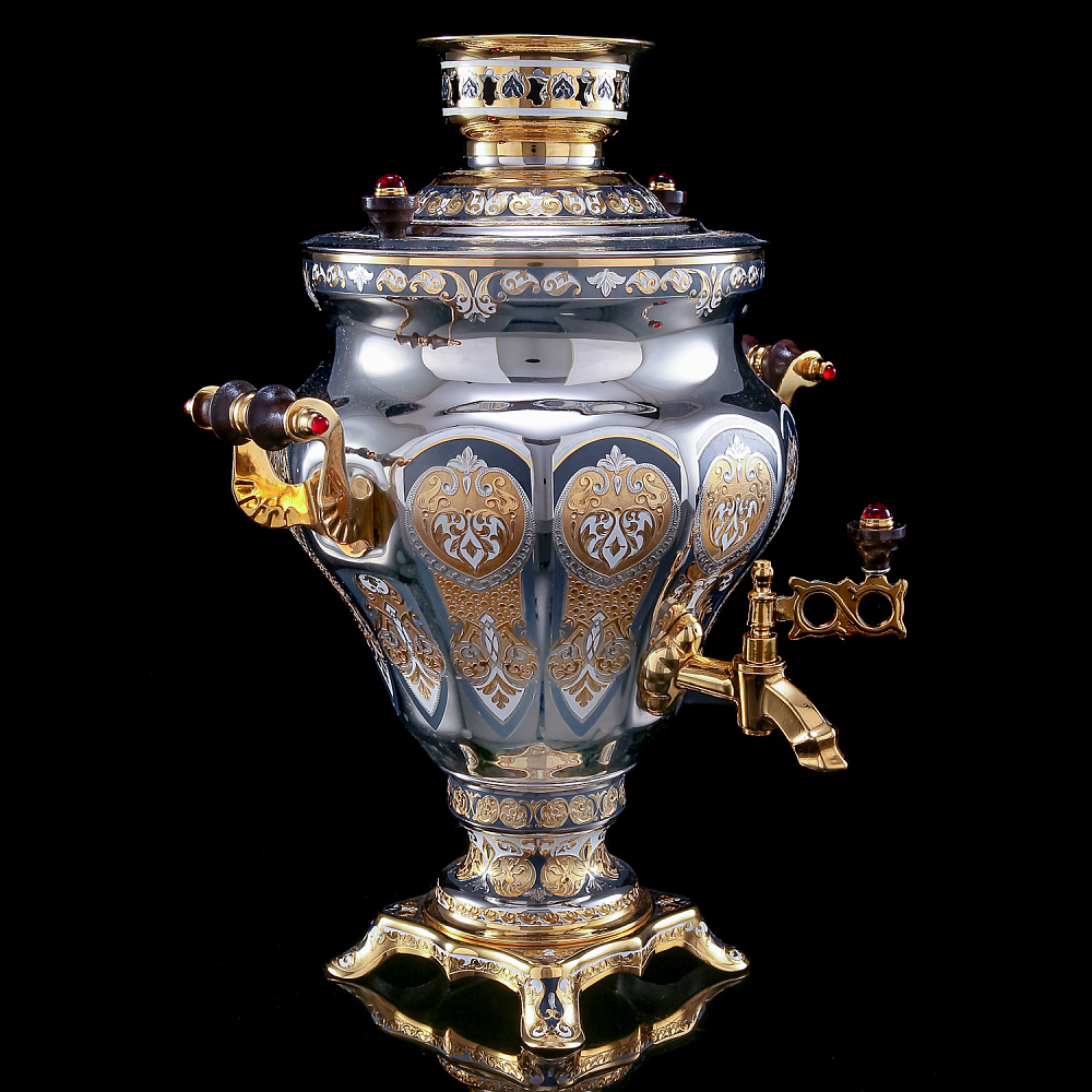 Самовар электрический 3л с позолотой. Златоуст - интернет магазин Русь Велика я фото 4