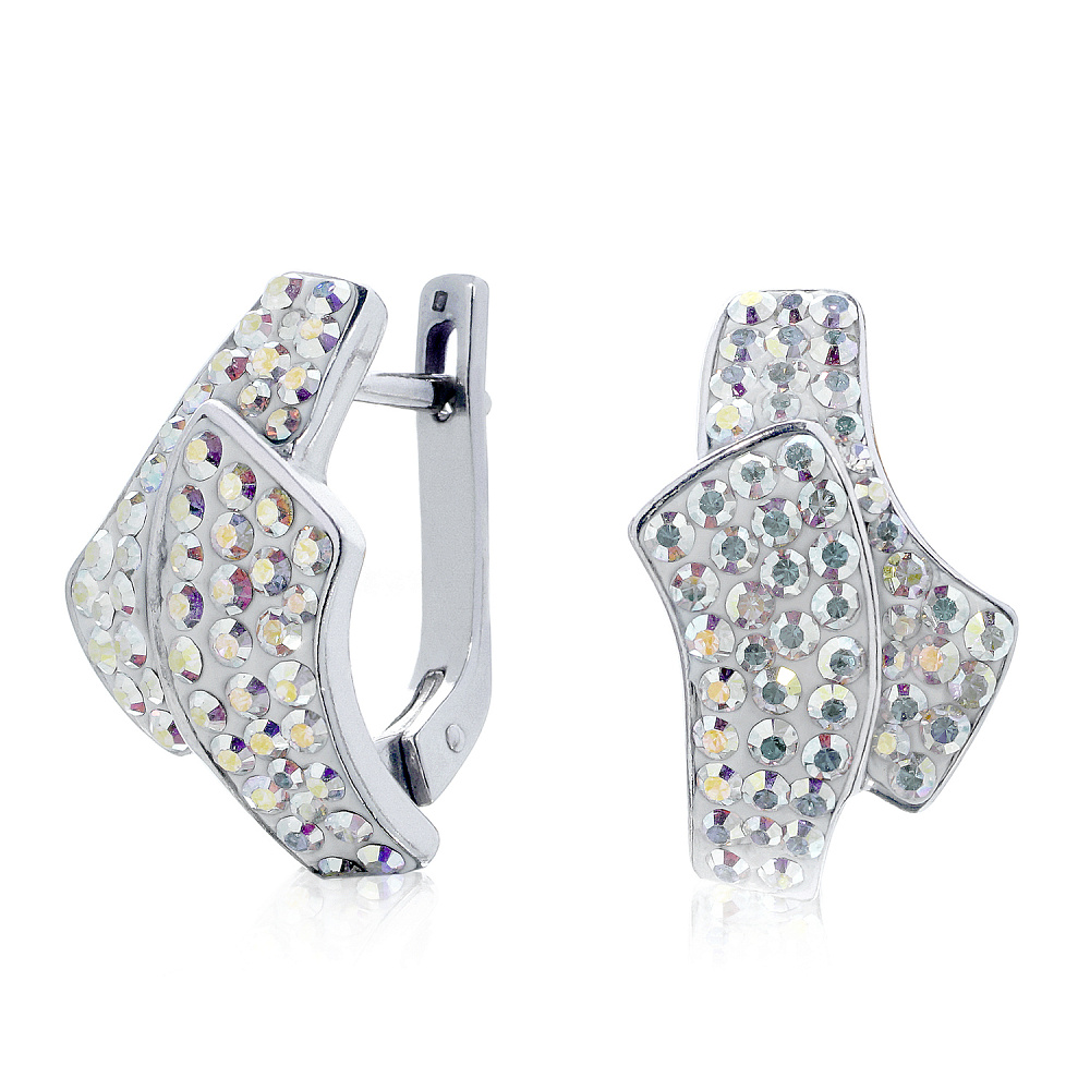 Серьги из серебра 925* с кристаллами Сваровски. Вес 6.11 гр. - интернет магазин Русь Велика я 