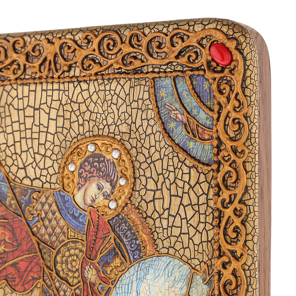 Икона из мореного дуба «Чудо святого Георгия о змие» 21х29 см - интернет магазин Русь Велика я фото 4