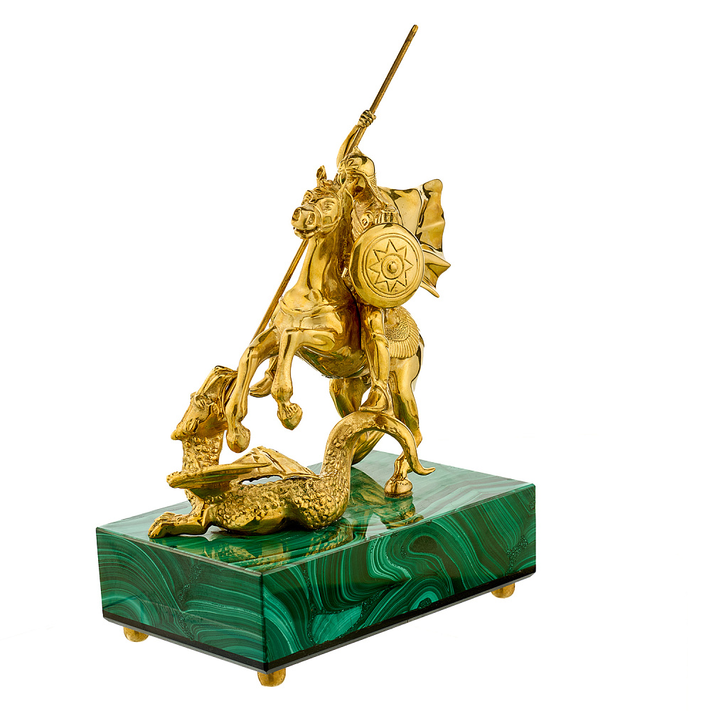 Скульптура из бронзы и камня «Георгий Победоносец» - интернет магазин Русь Велика я фото 3