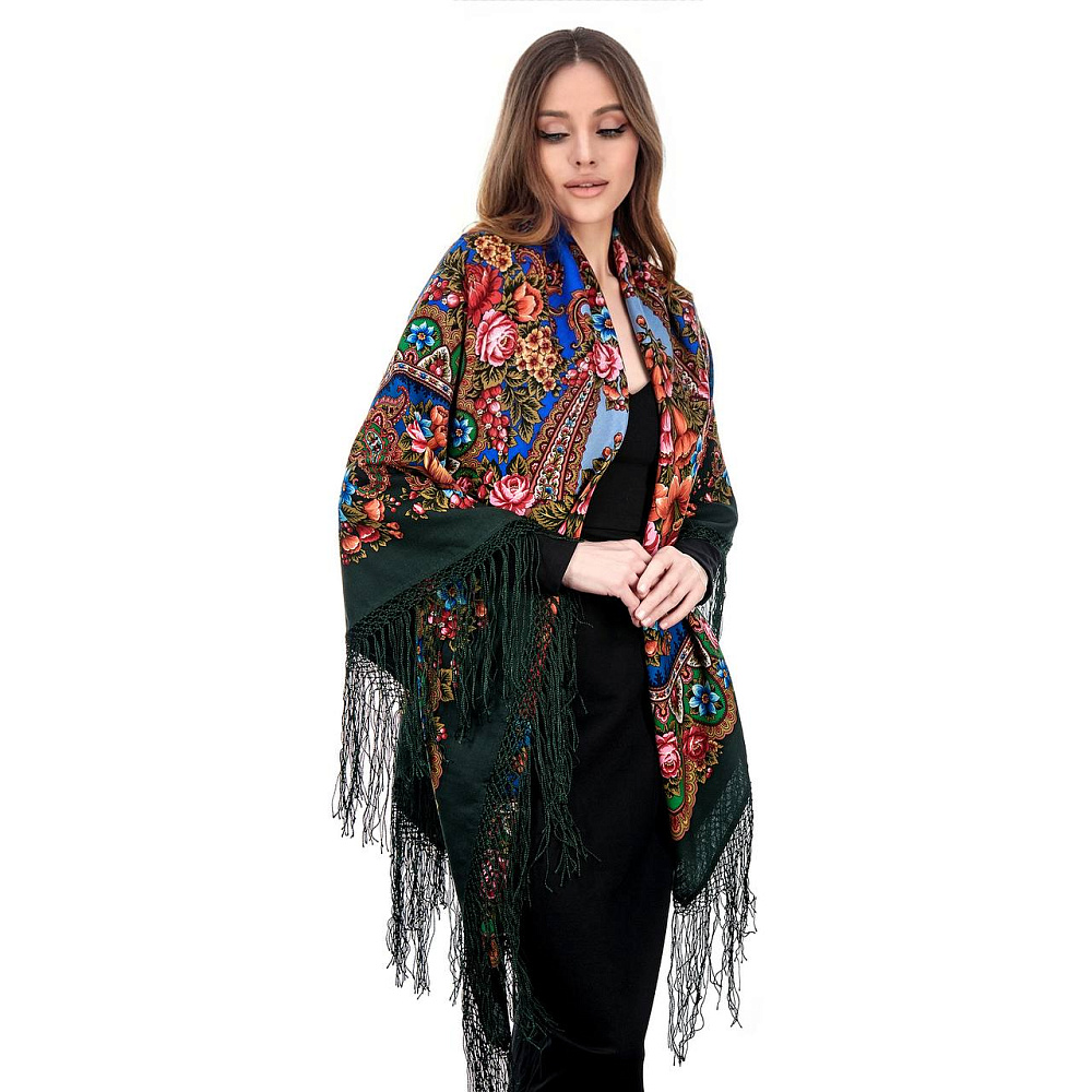 Платок ПавлоПосадский шерстяной «Вдохновение» 148х148 см - интернет магазин Русь Велика я фото 2