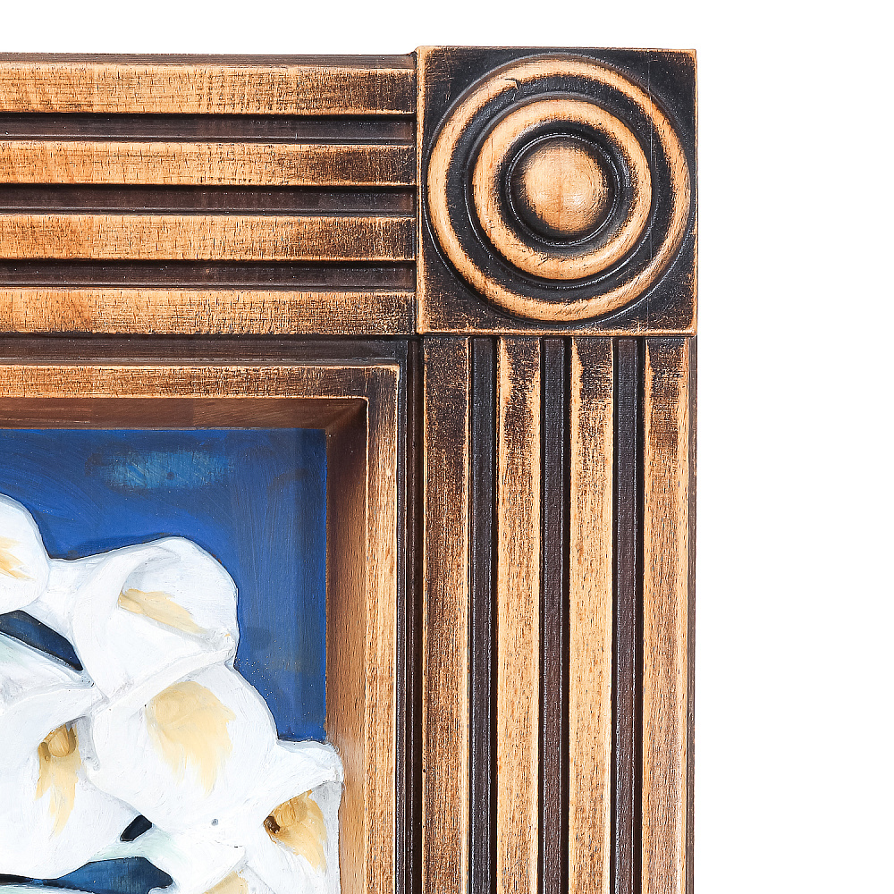 Панно из дерева «Девушка с цветами» 83х56 см - интернет магазин Русь Велика я фото 2