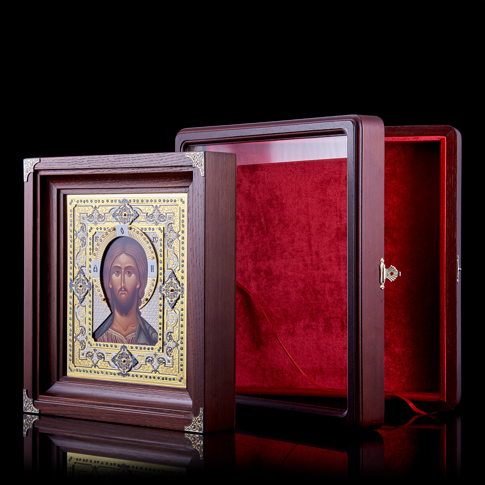 Икона «Господь Вседержитель» в киоте. Златоуст 26 х 28 см - интернет магазин Русь Велика я фото 4