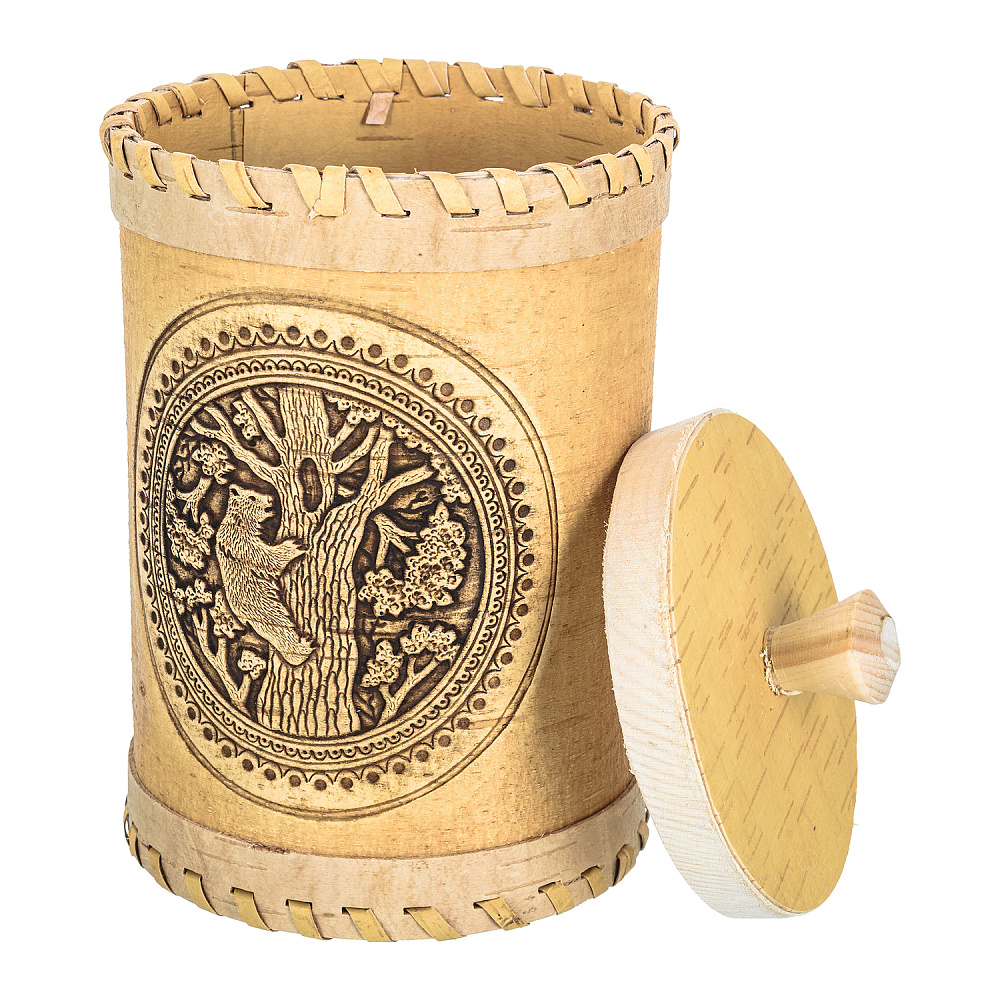 Туес из бересты «Медведь» - интернет магазин Русь Велика я фото 1