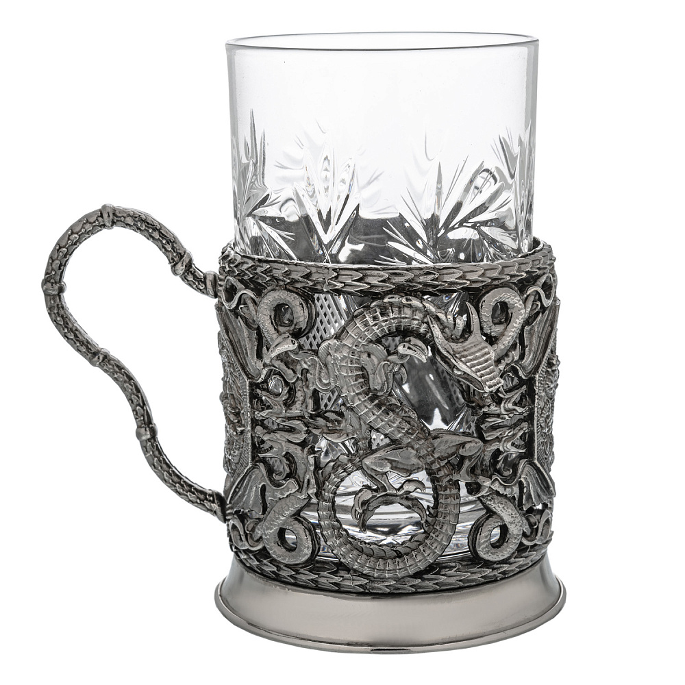 Подстаканник никелированный «Дракон» - интернет магазин Русь Велика я фото 2