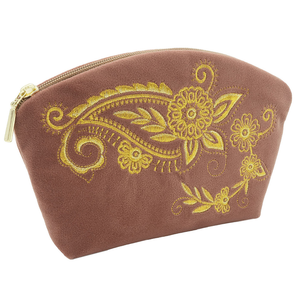 Косметичка «Нинель». Темно-розовая с вышивкой - интернет магазин Русь Велика я 