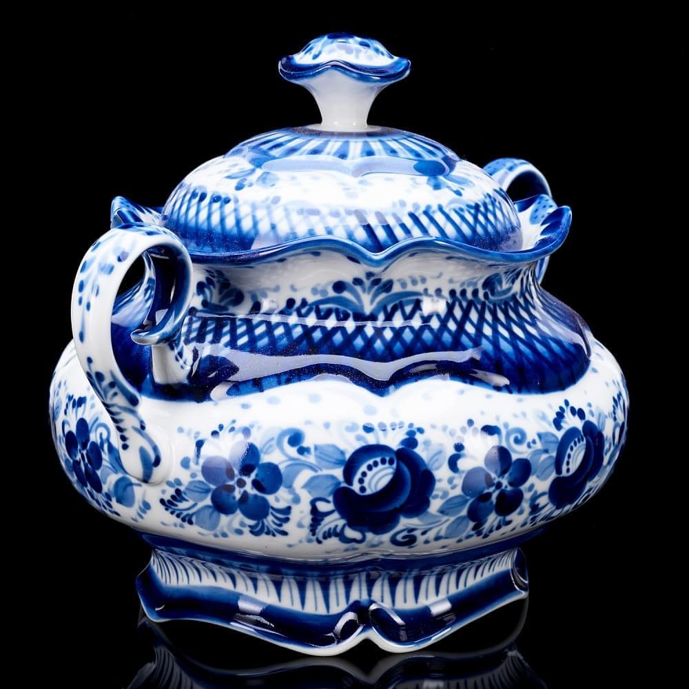 Сахарница «Купец». Роспись Гжель - интернет магазин Русь Велика я фото 2