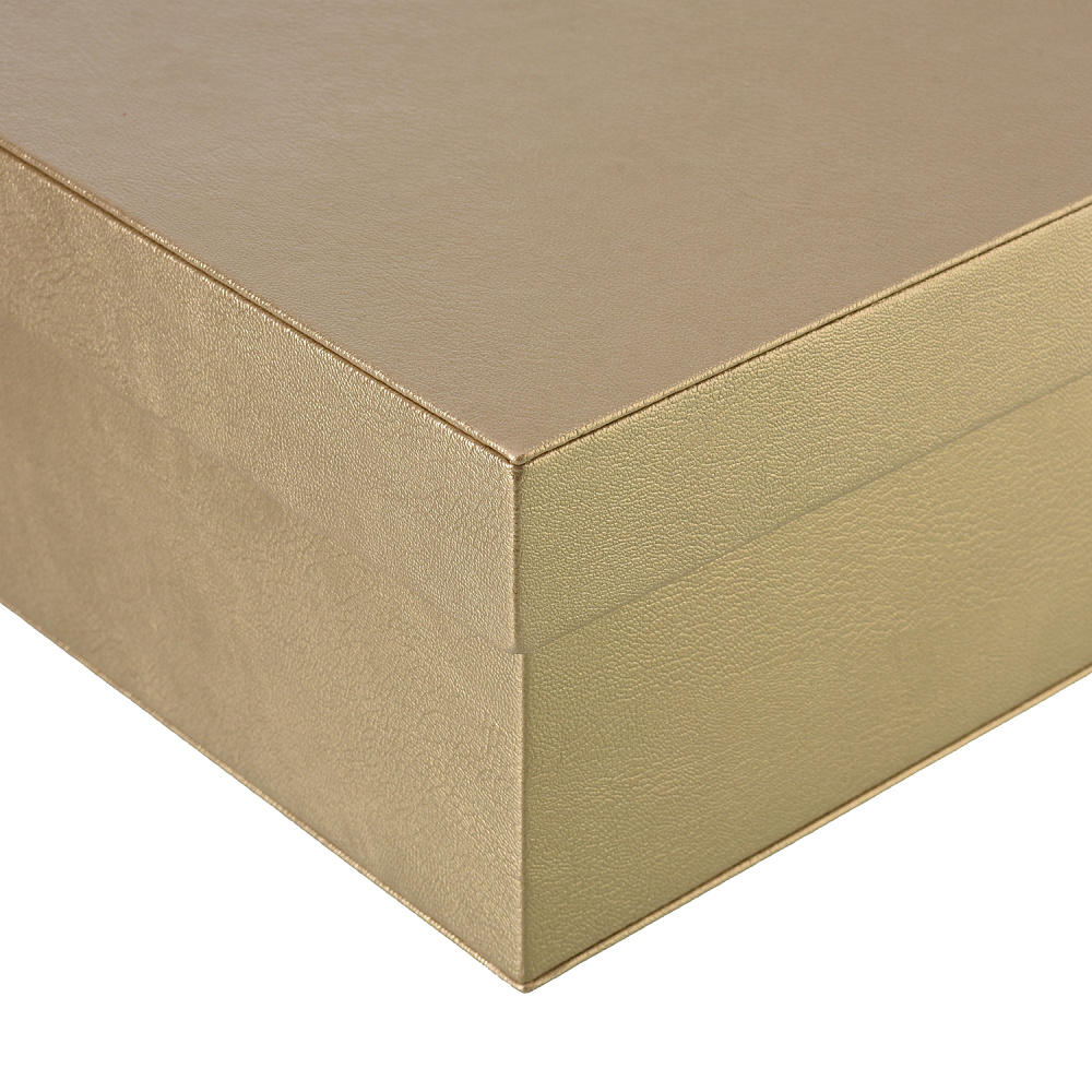 Подарочная упаковка из экокожи бежево-перламутровая 30х30х10 см - интернет магазин Русь Велика я фото 2