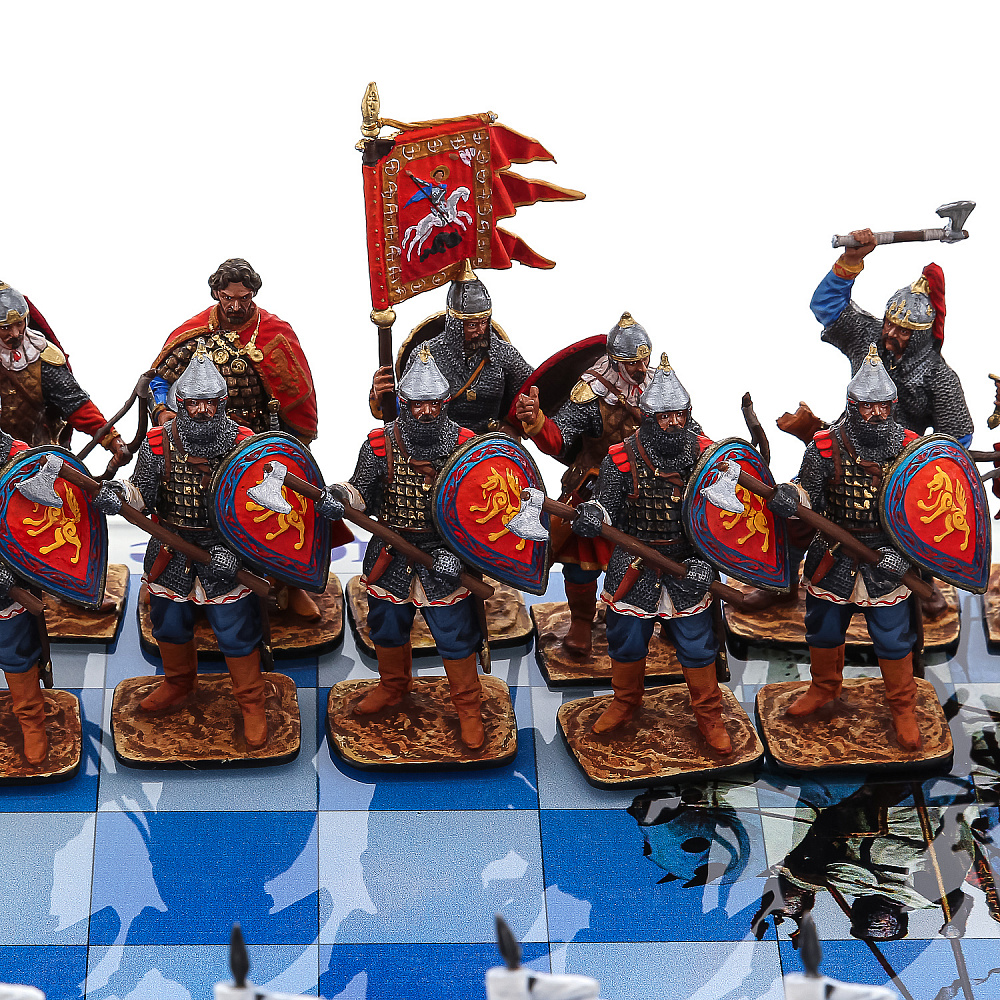 Шахматы со стеклянным полем и оловянными фигурами «Ледовое побоище» 34х34 см - интернет магазин Русь Велика я фото 7