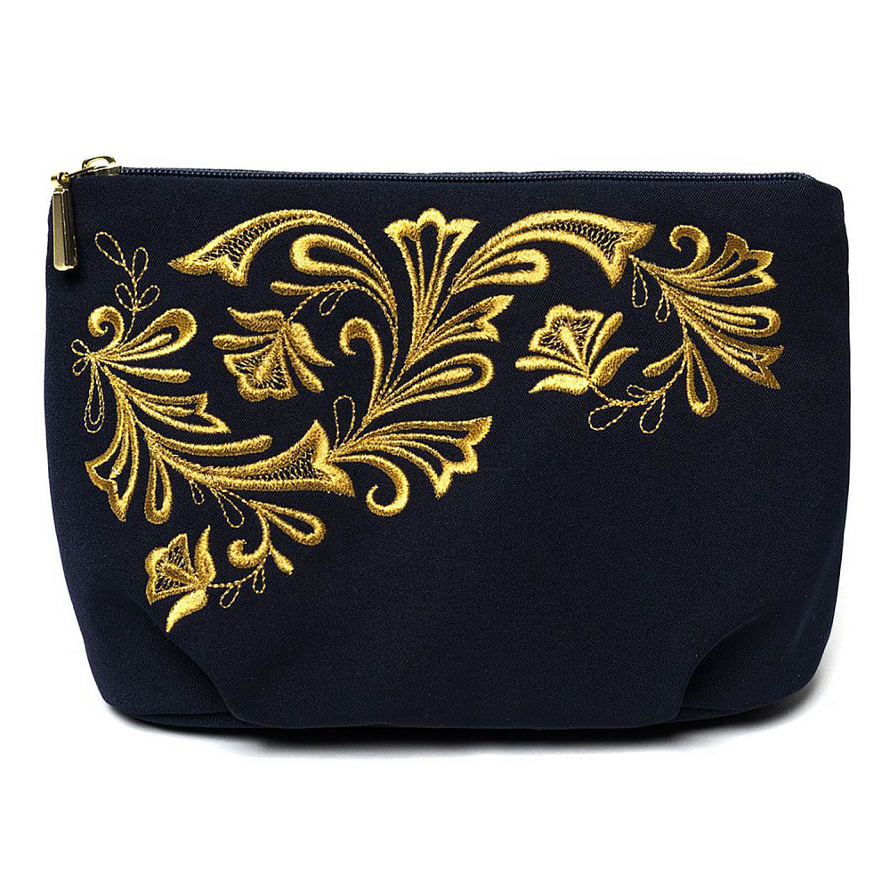 Косметичка «Морозный узор». Синяя с вышивкой - интернет магазин Русь Велика я фото 1