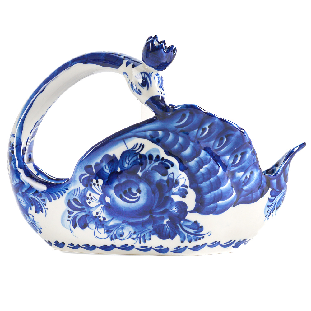 Конфетница «Лебедь». Гжель - интернет магазин Русь Велика я фото 3