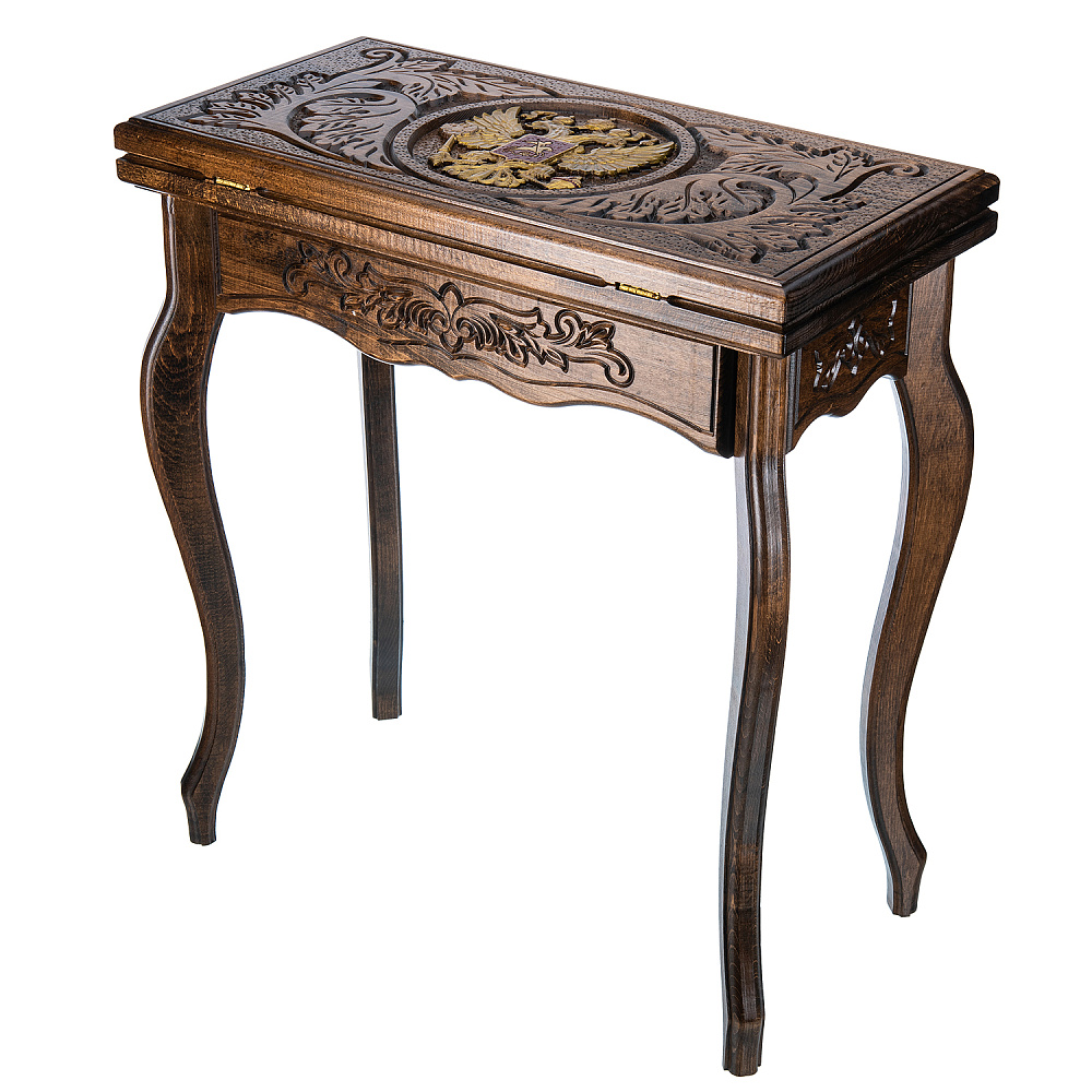 Нарды деревянные резные со столиком «Герб РФ» 60х30 см - интернет магазин Русь Велика я фото 2