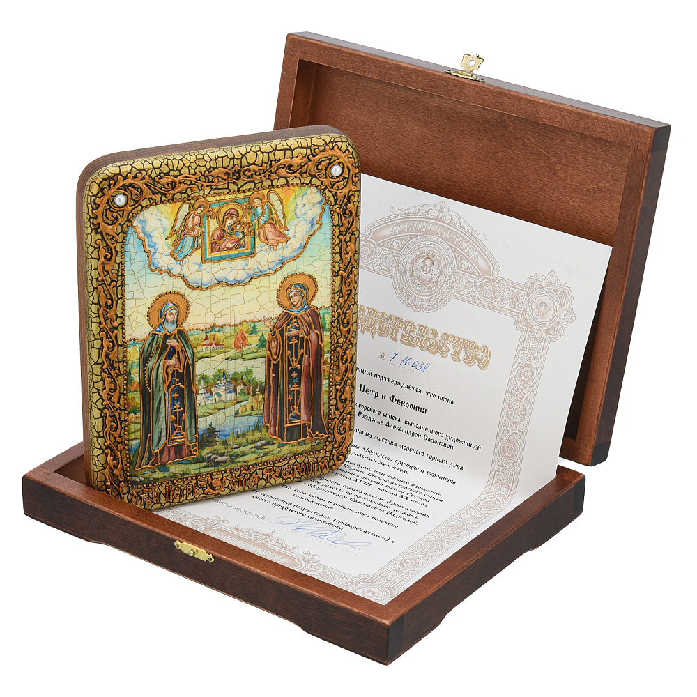 Икона «Петр и Феврония» 20х15 см - интернет магазин Русь Велика я фото 1