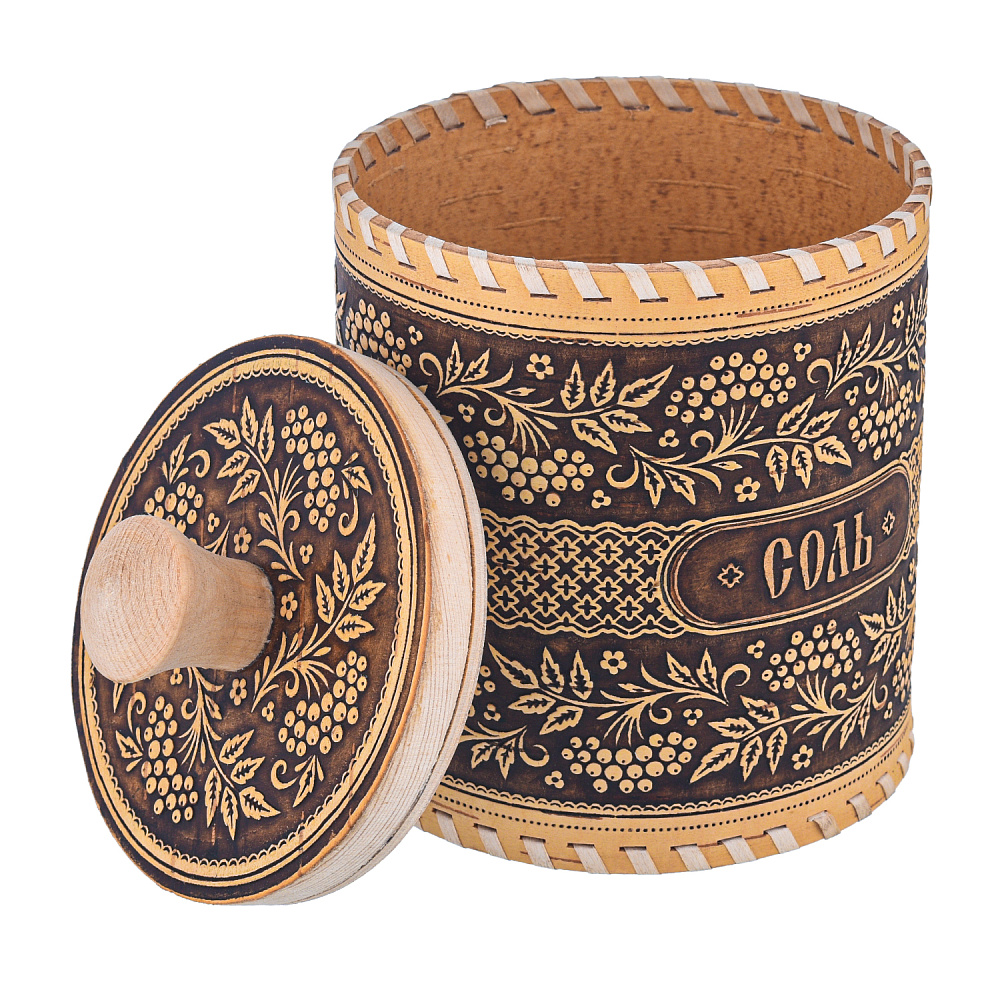 Туес из бересты «Соль» - интернет магазин Русь Велика я фото 1