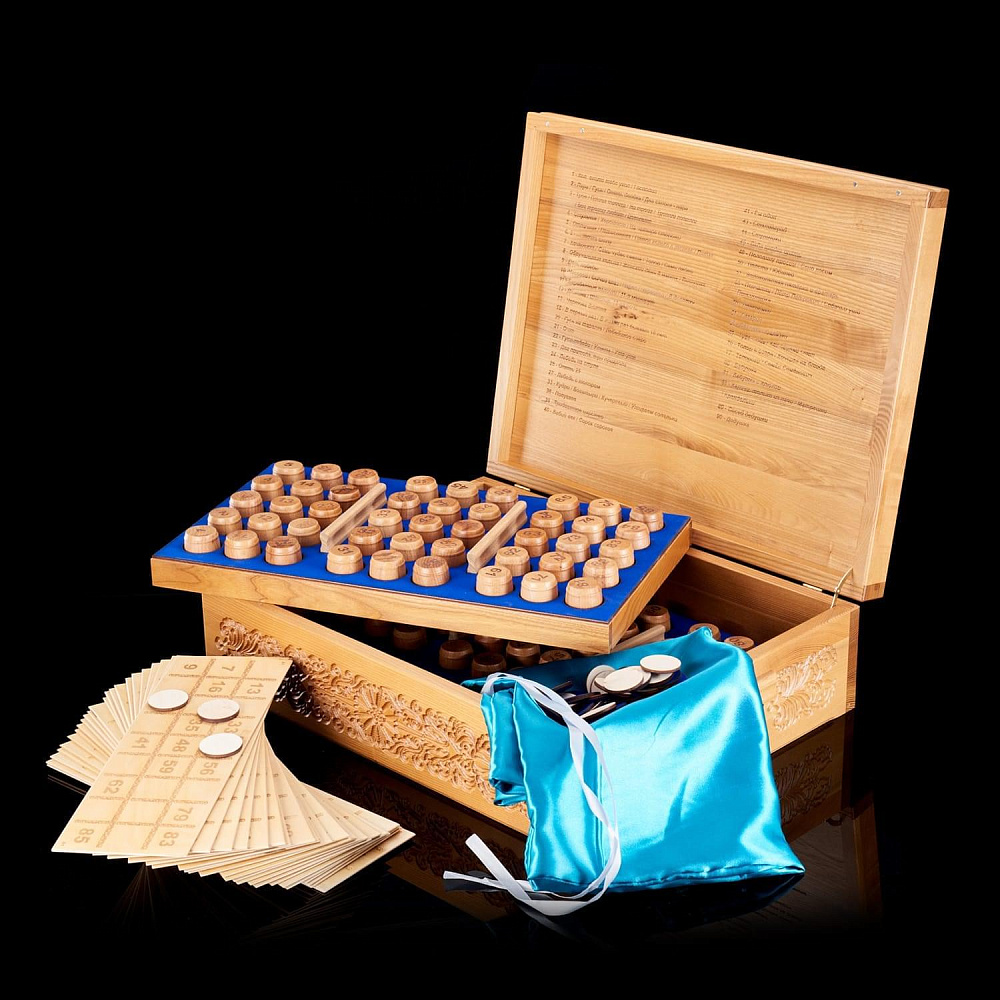 Русское лото в резной шкатулке «Богатыри» - интернет магазин Русь Велика я 